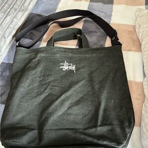 Stussy Black Canvas Messenger Bag